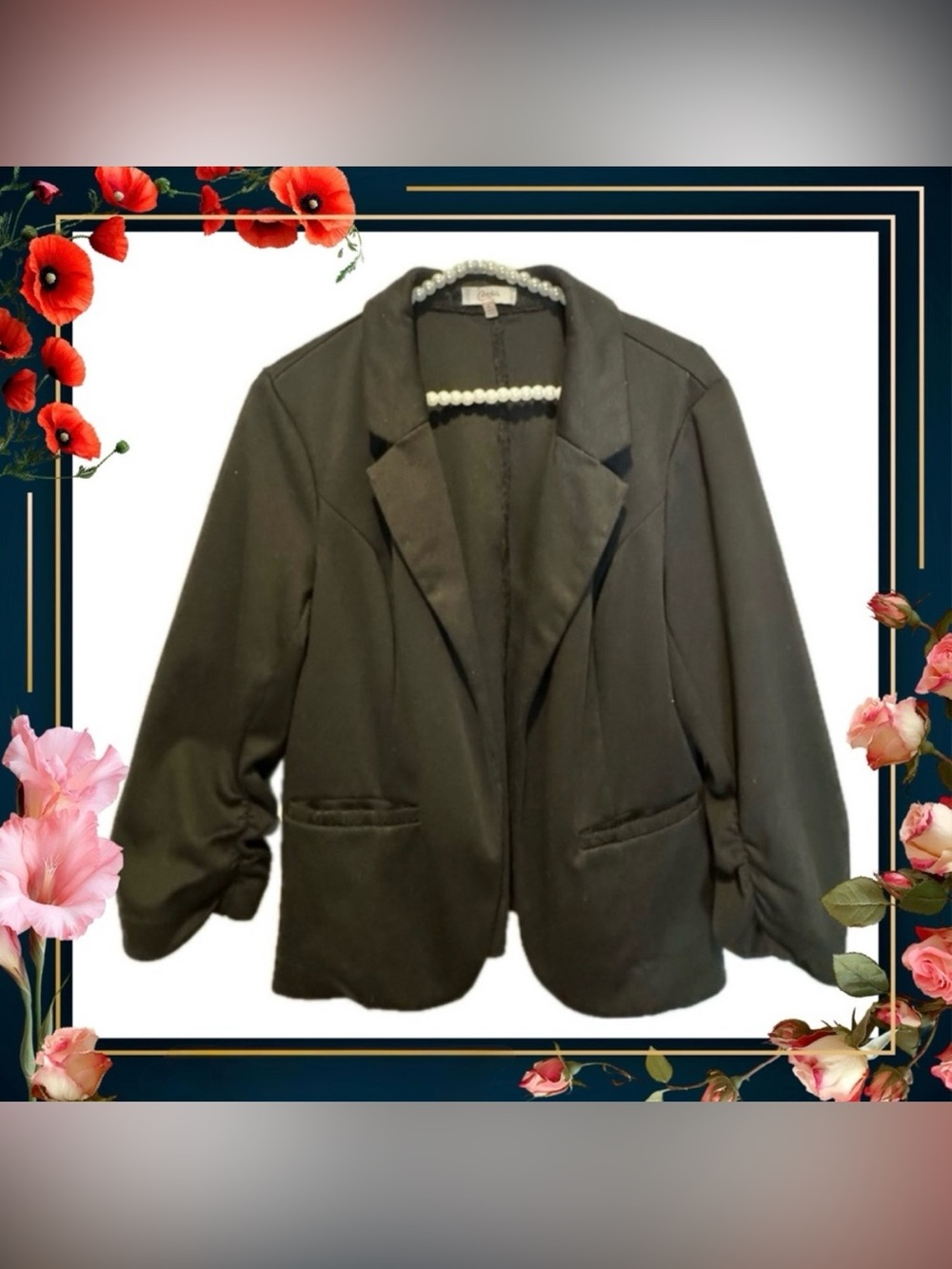 Women’s Candie’s jacket blazer - XL - black - front pockets - Gently pre-loved